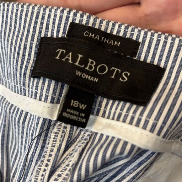 Talbots Blue Striped Dress Pants nwt size 18W Chatham - Picture 8 of 10